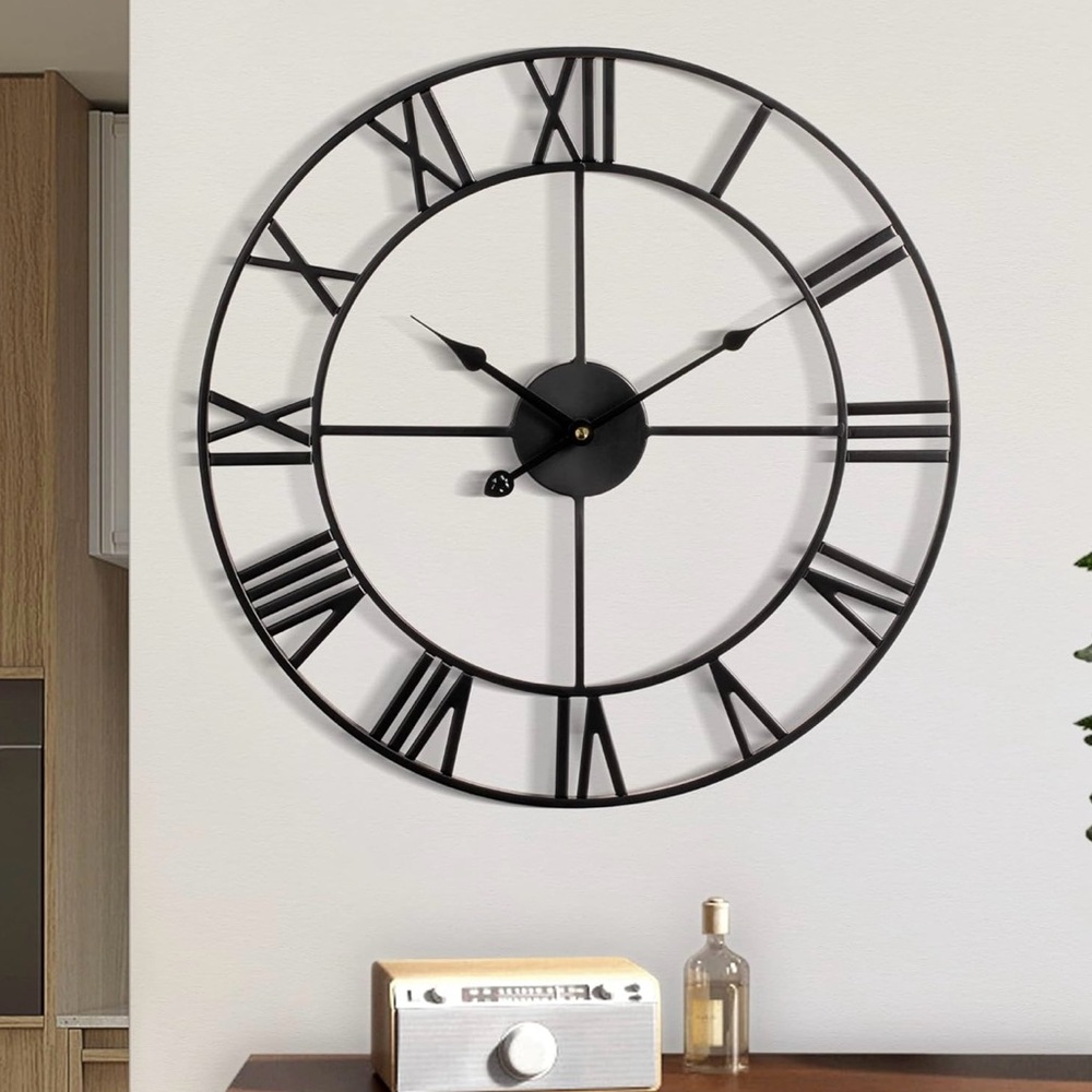 Amazon Black Roman Numeral Wall Clock